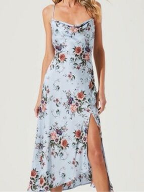 astr the label wisteria midi dress ASTR the Label Wisteria Dress in Blue Multi